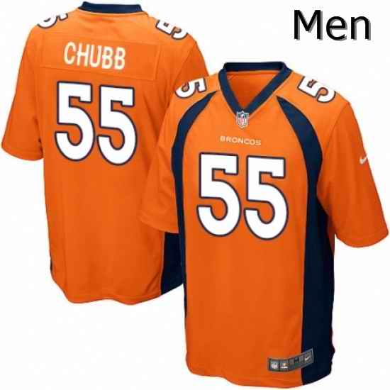 Men Nike Denver Broncos 55 Bradley Chubb Game Orange Team Color NFL Jersey